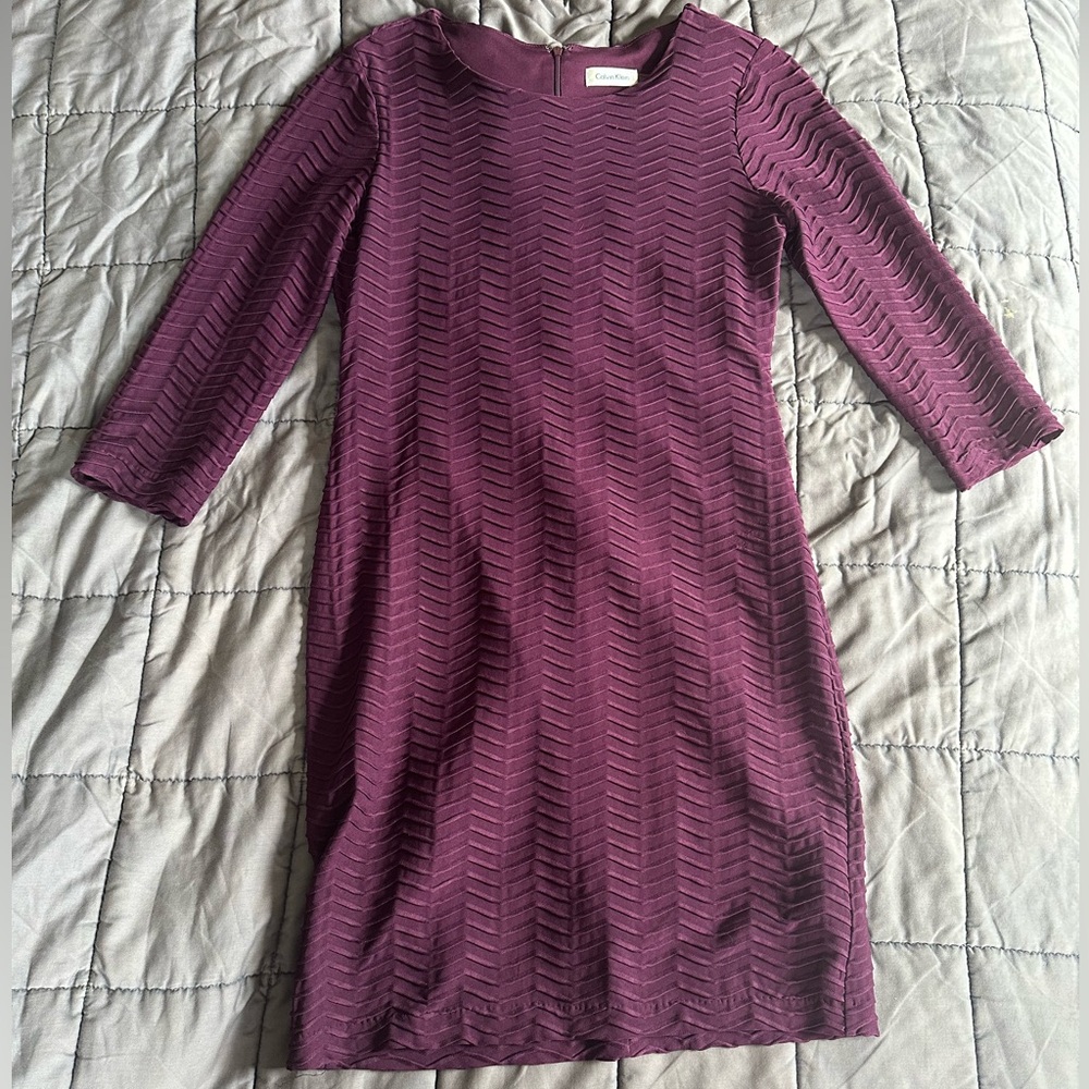 Calvin Klein burgundy midi dress size 8